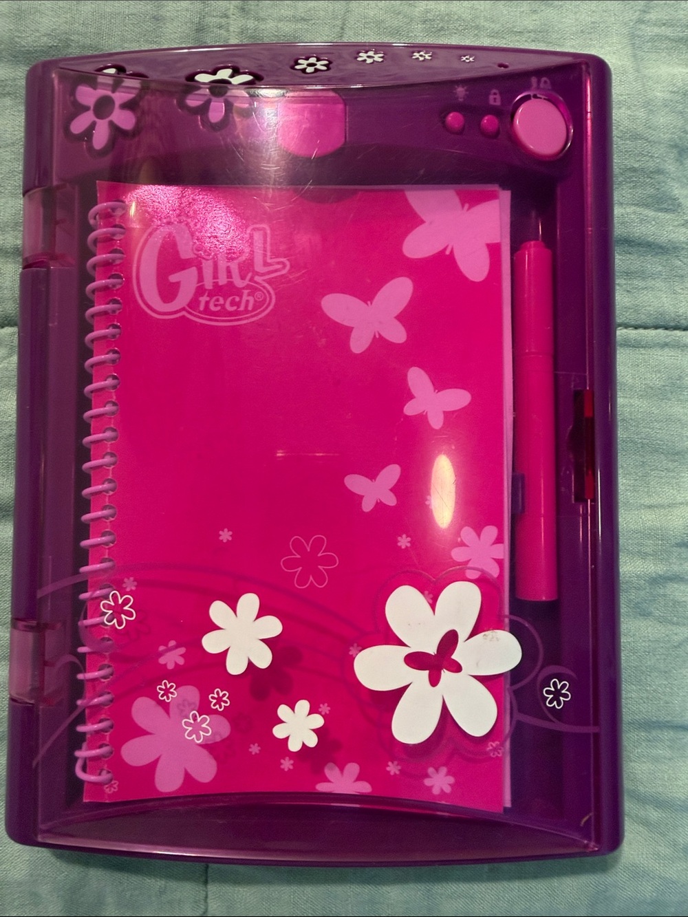 Girl Tech Password Journal Purple and Pink Electronic Notebook with pen